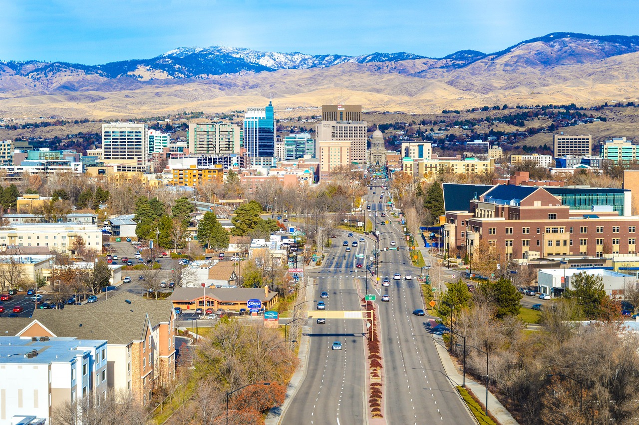 Boise, Idaho skyline with local businesses