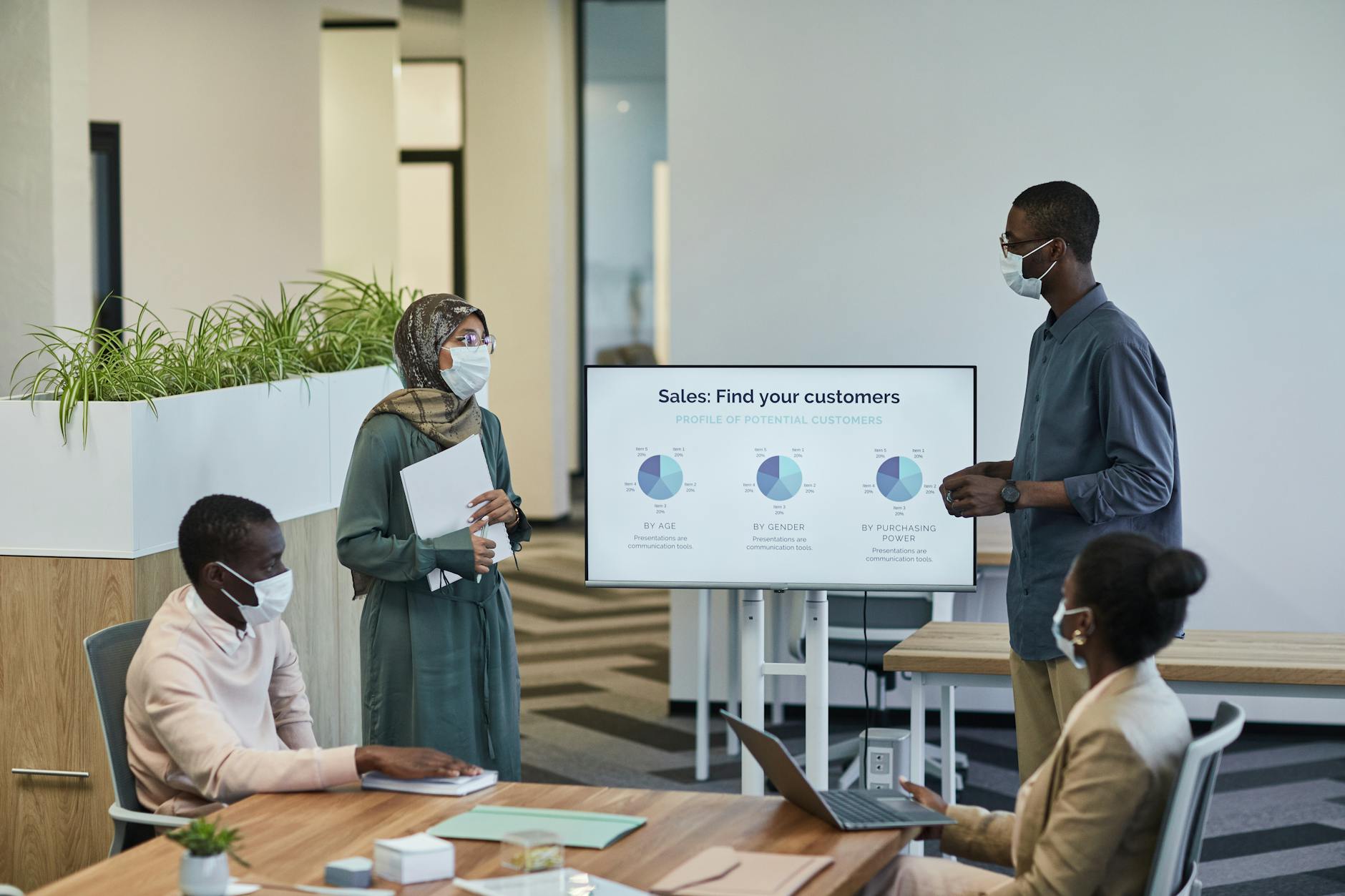 Team reviewing buyer intent signals on dashboard