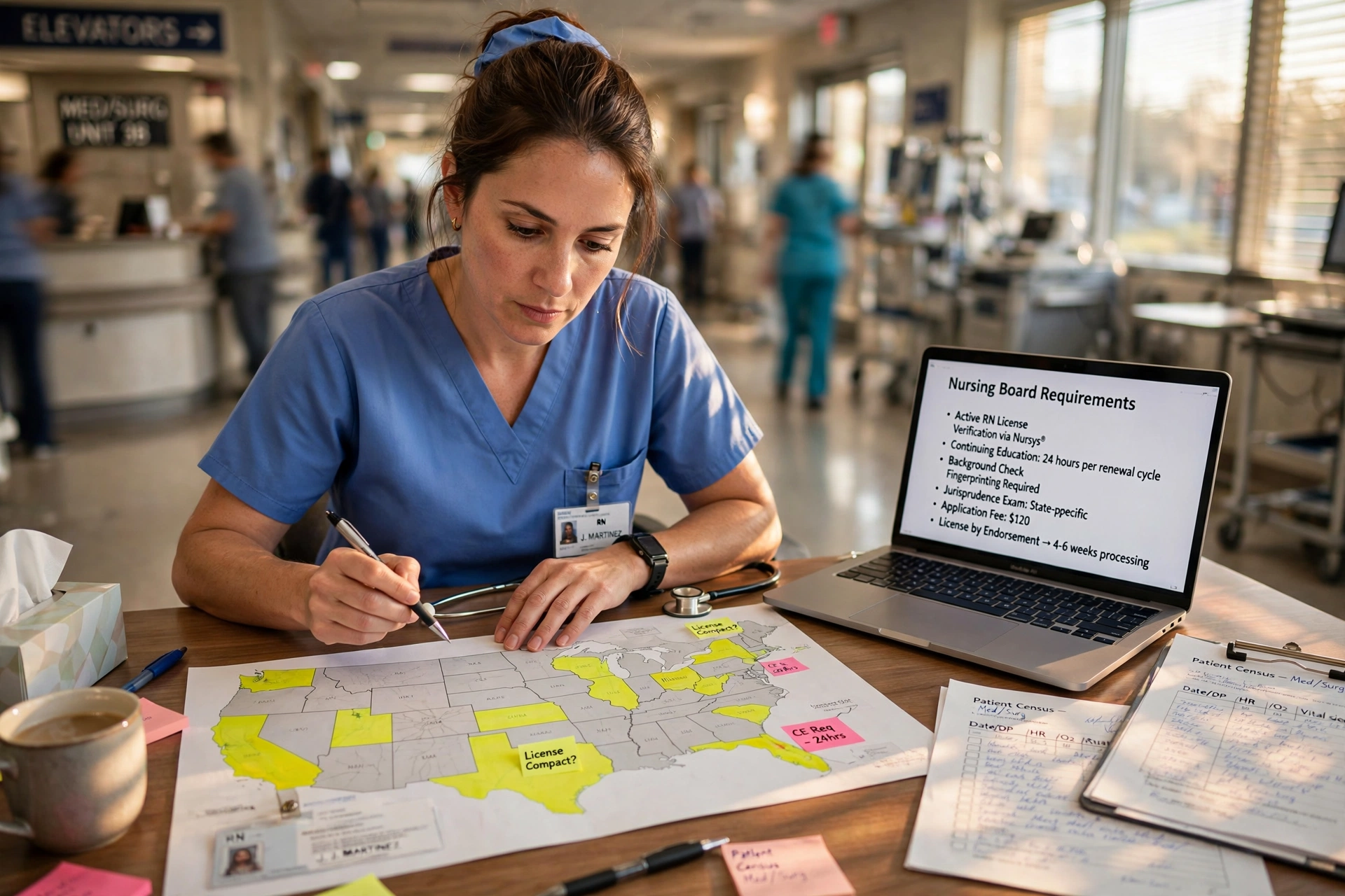nurse hospital usa escolher estado certo board nursing