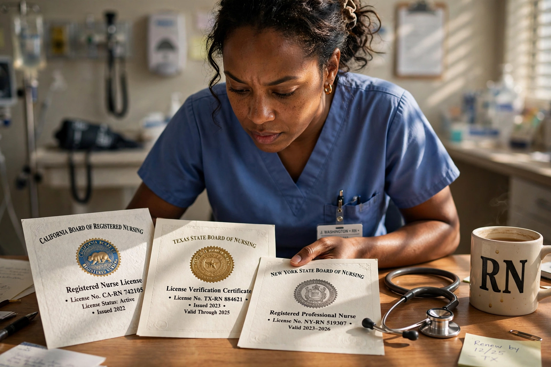 nurse hospital usa diferen boards nursing estados americanos