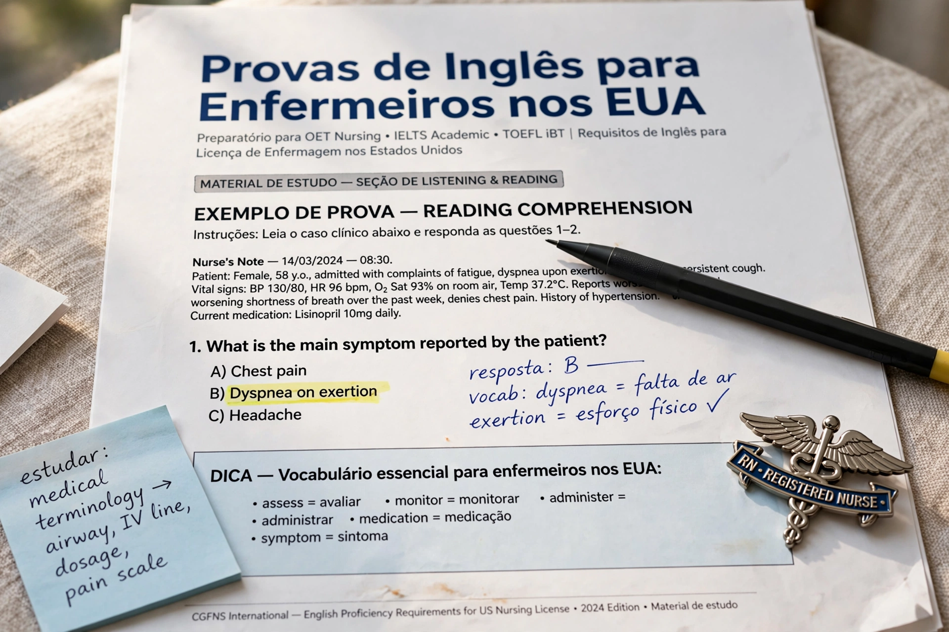nurse hospital usa provas ingl s enfermeiros eua