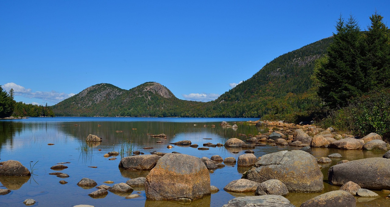 acadia, maine, lake, outdoor, landscape, nature, usa