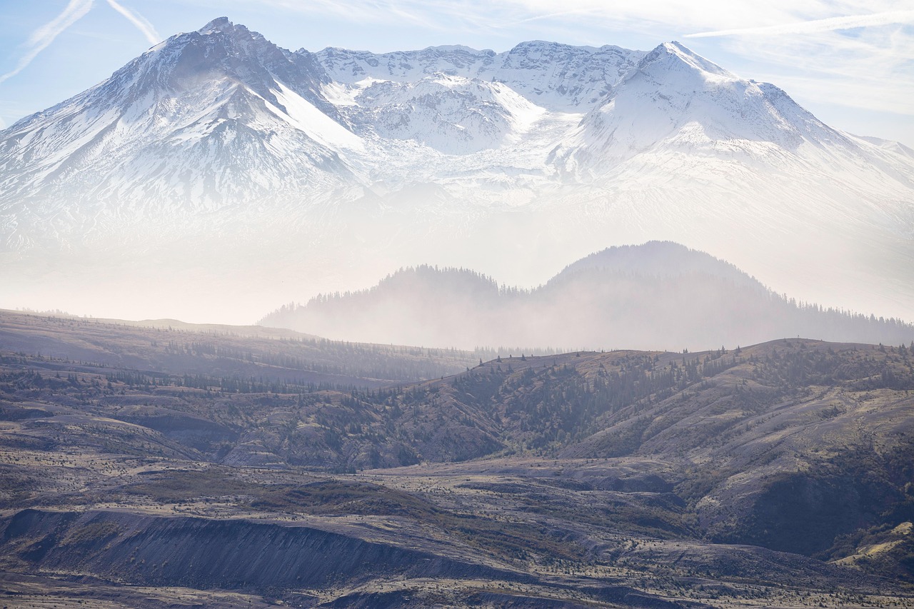 mountains, washington state, mount saint helens, nature, scenery, evergreen, usa, fog, landscape, washington state, washington state, washington state, washington state, washington state