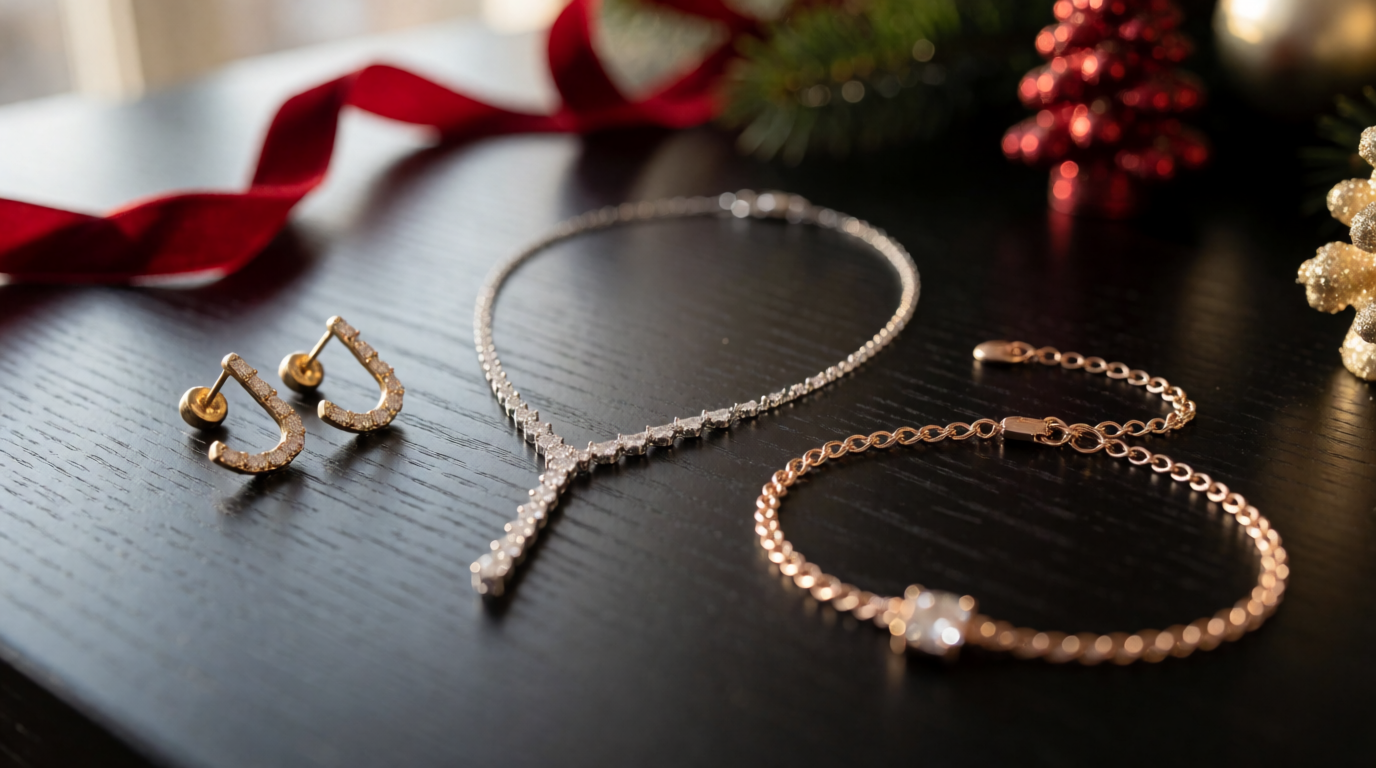 woman styling jewelry