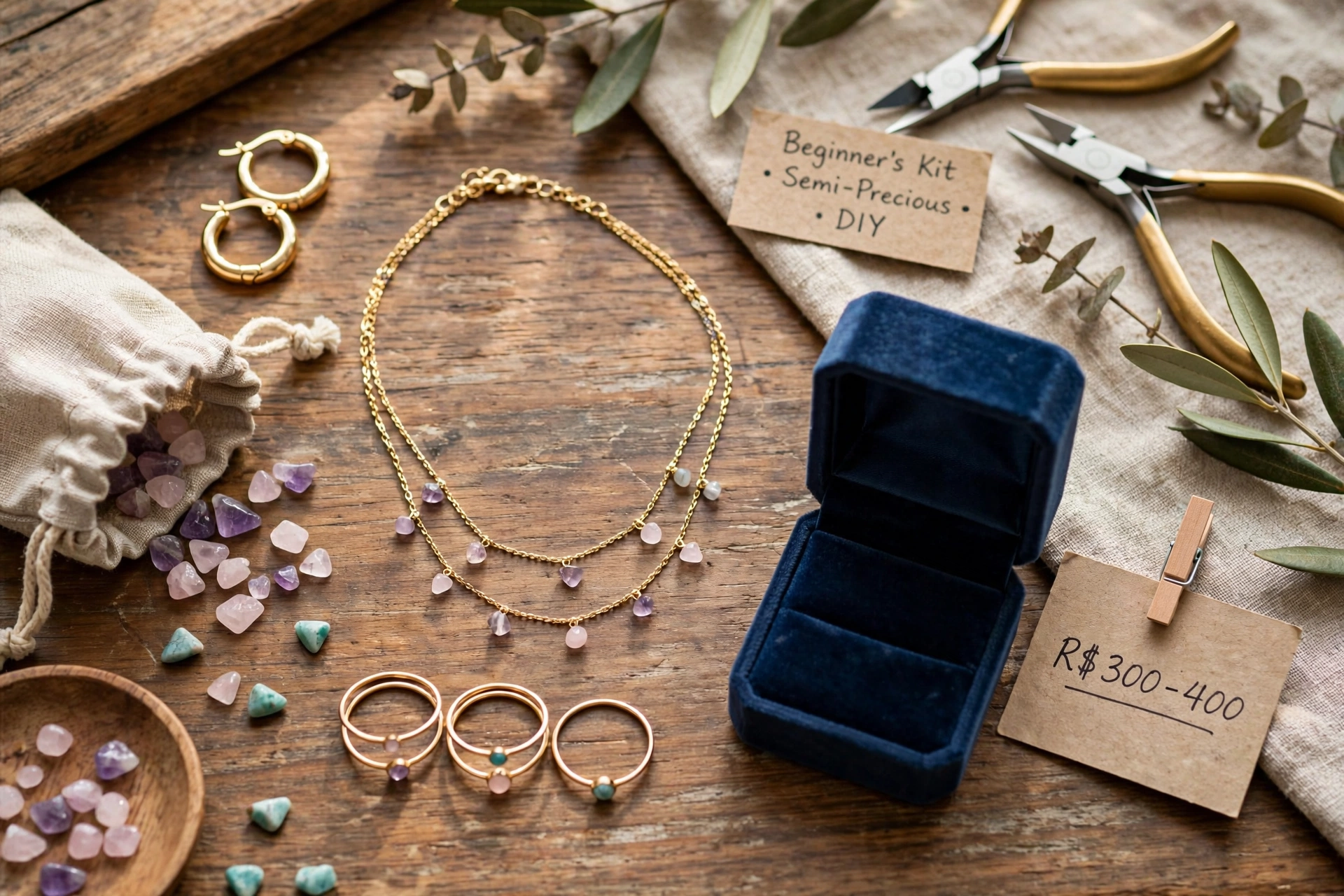 woman styling jewelry