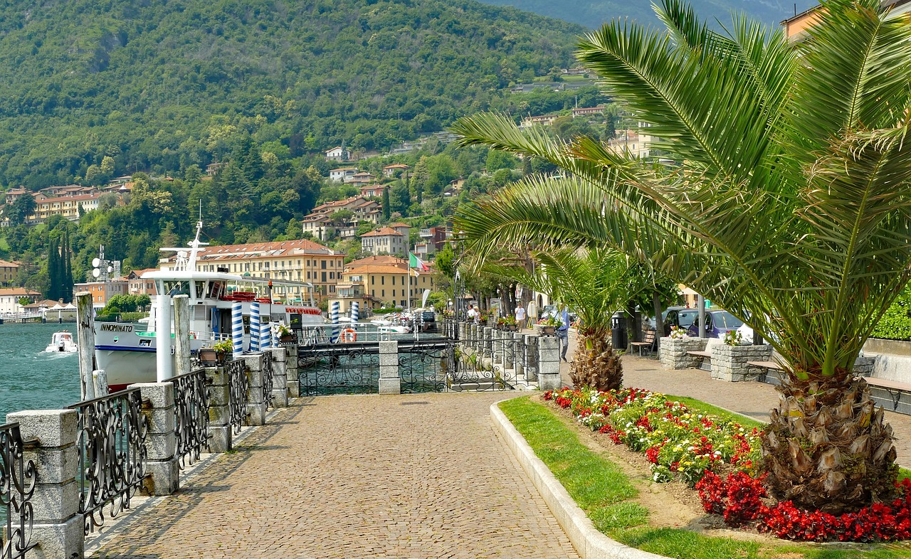italy, lake como, menaggio, promenade, vacations, historic center, houses, riverbank, palm trees lago di como, lake como, lake como, lake como, lake como, lake como, menaggio