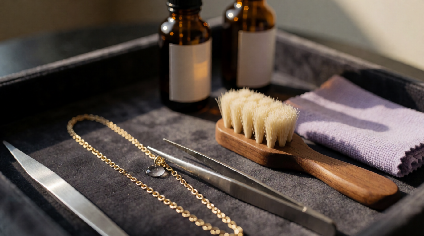 Kit profissional para limpeza e conservação de semijoias com banho grosso
