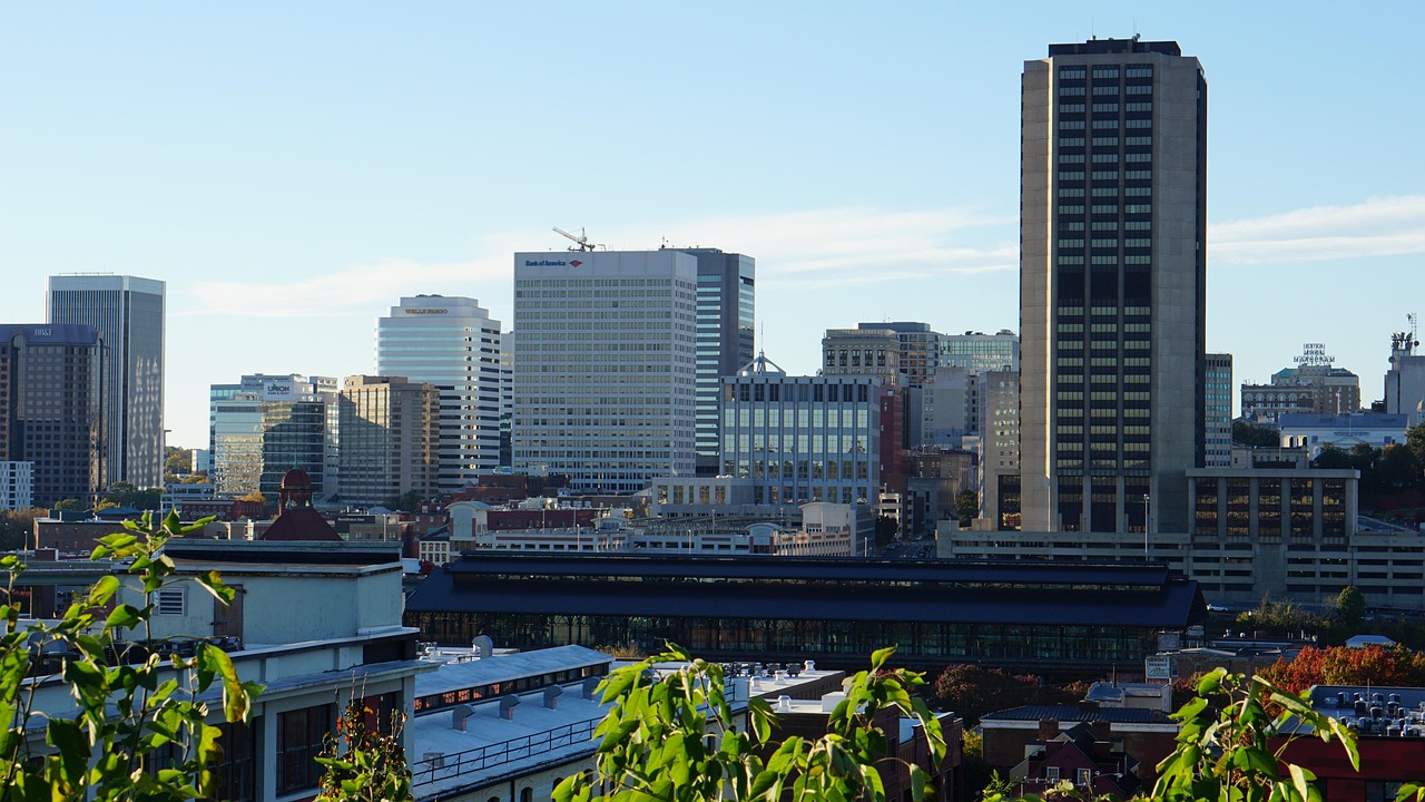 richmond virginia, richmond, virginia, downtown, architecture, urban, sky, clouds, skyline, landscape, outdoors, nature, rva, travel, building, city