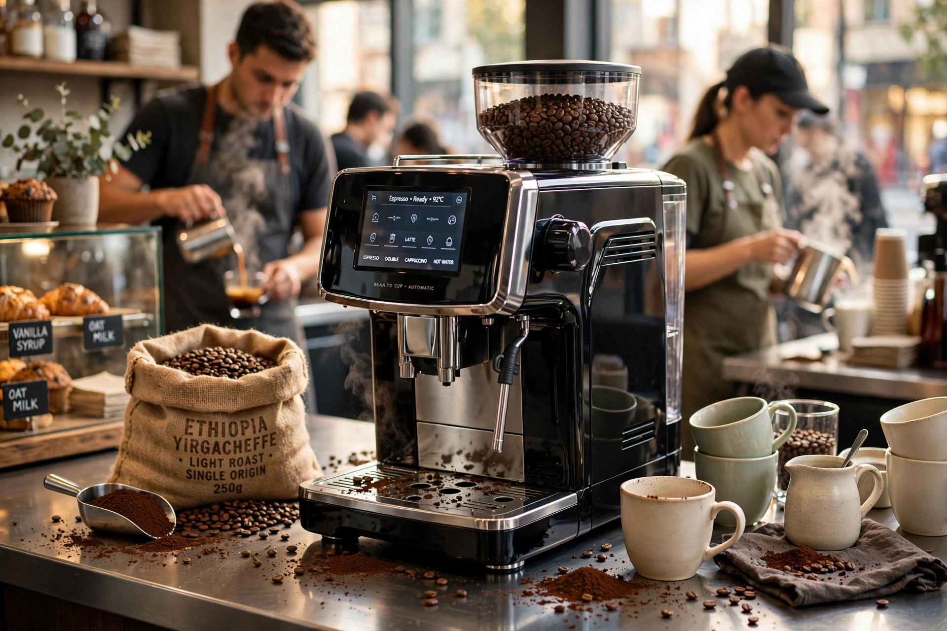 commercial coffee service bean cup machine cost