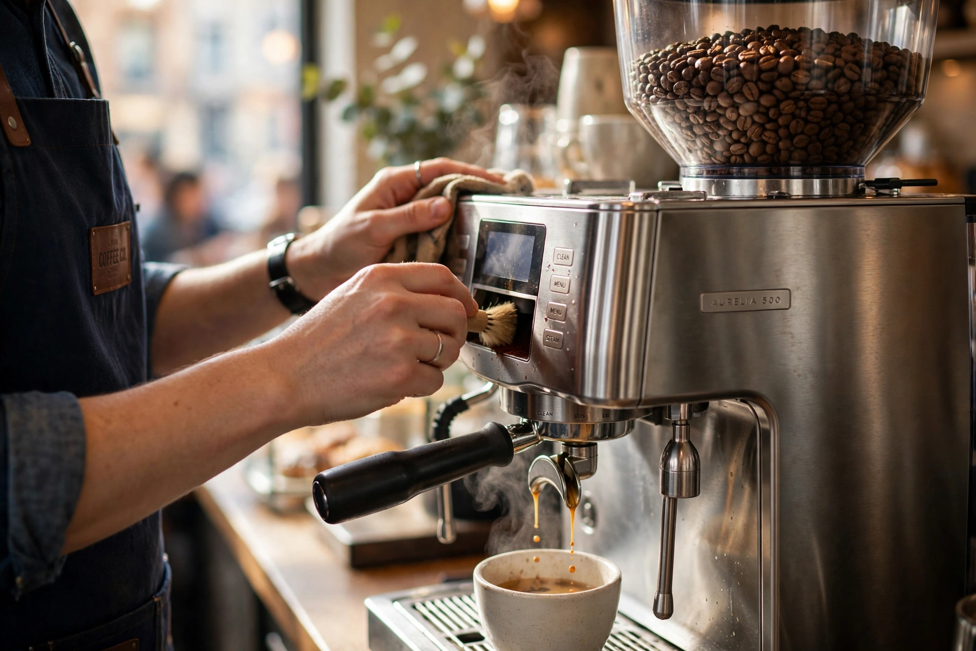 commercial coffee service bean cup machine maintenance