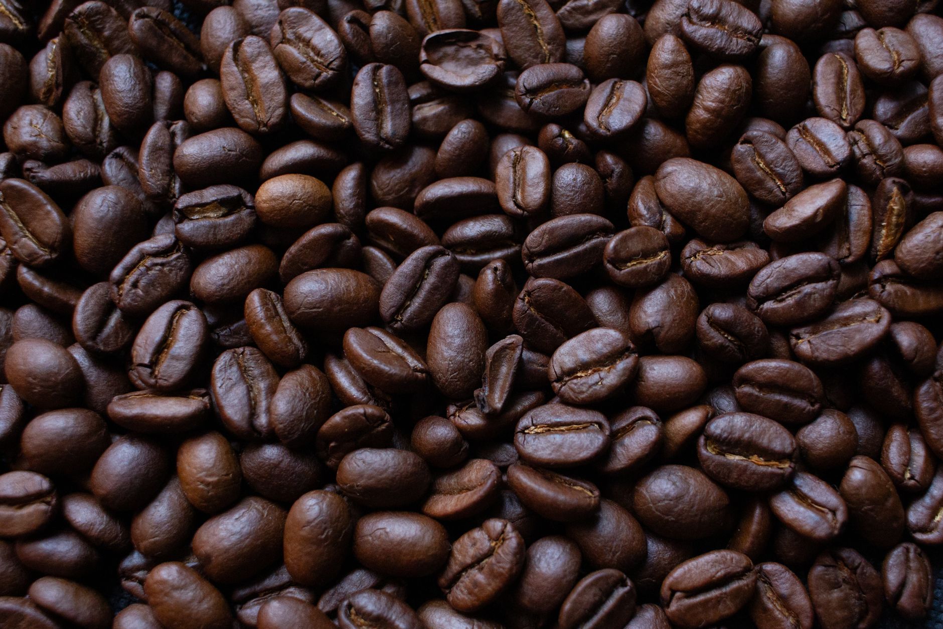 A detailed view of dark roasted coffee beans, ideal for rich and aromatic coffee brews.
