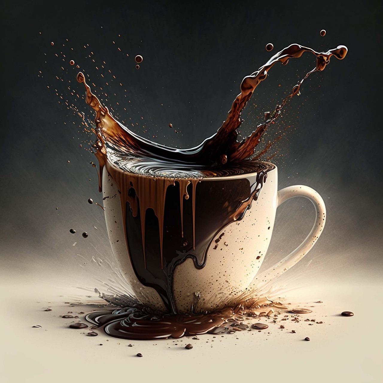 ai-generated, coffee, coffee pot, cup, coffee bean, coffee cup, bean