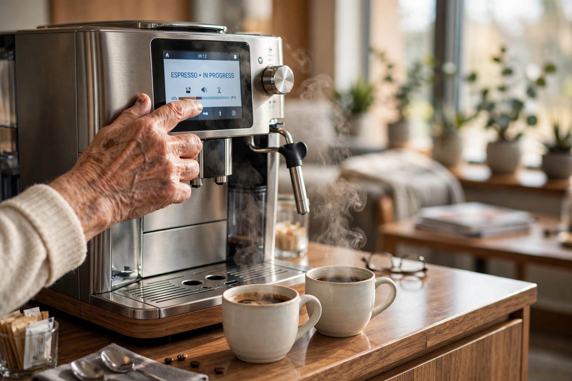 commercial coffee service machines senior living