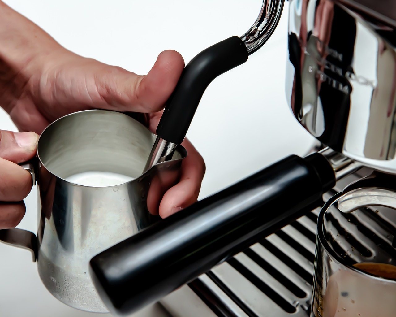 coffee, machine, foam, drink, espresso, cafe