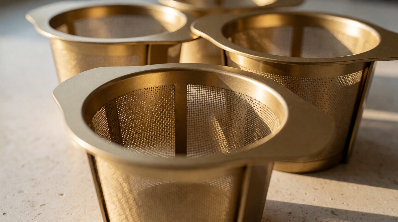 commercial coffee service gold tone reusable filters