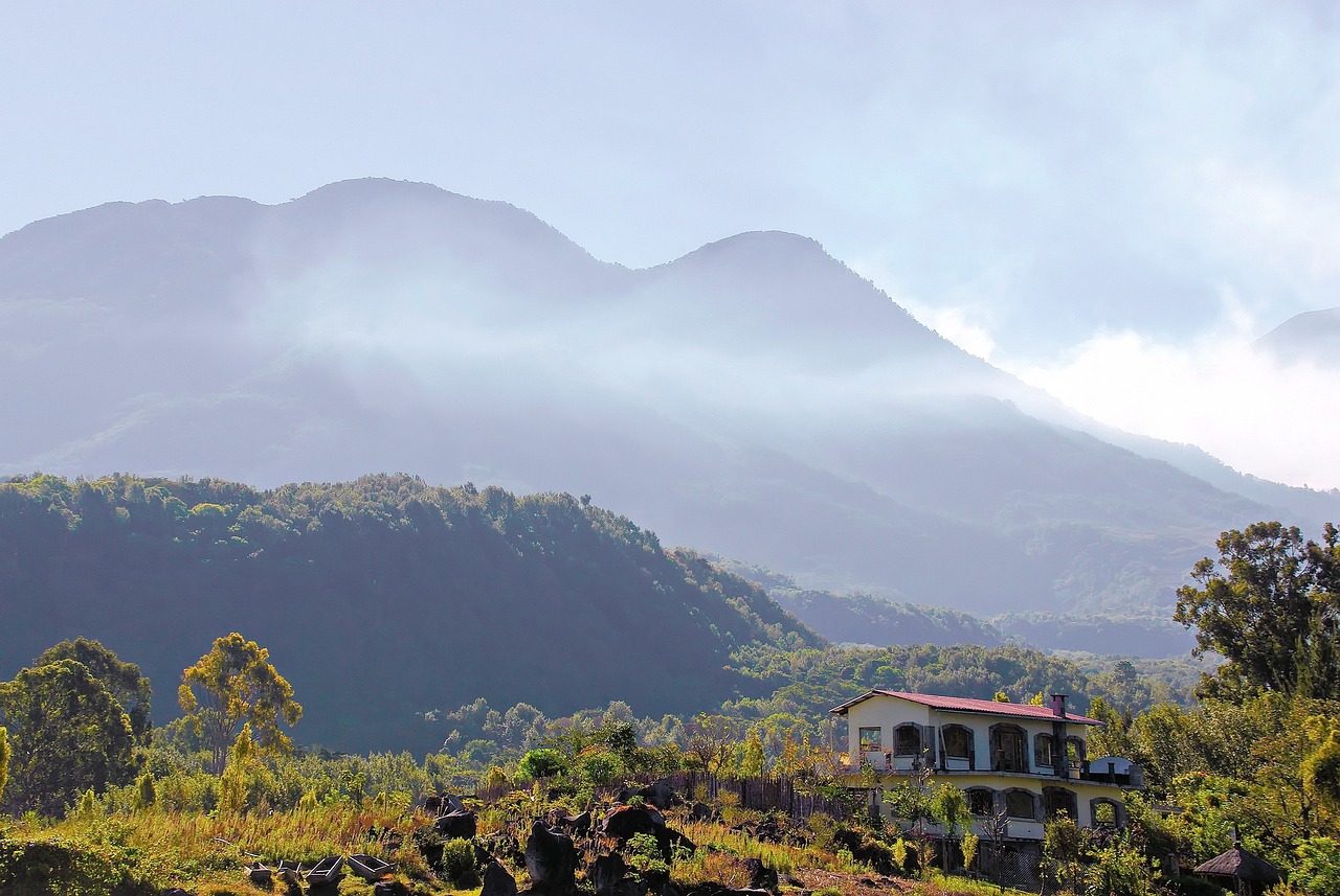 guatemala, lake atitlan, san antonio, clouds, volcanoes, forest, selva, travel, tourism, nature, pristine forest