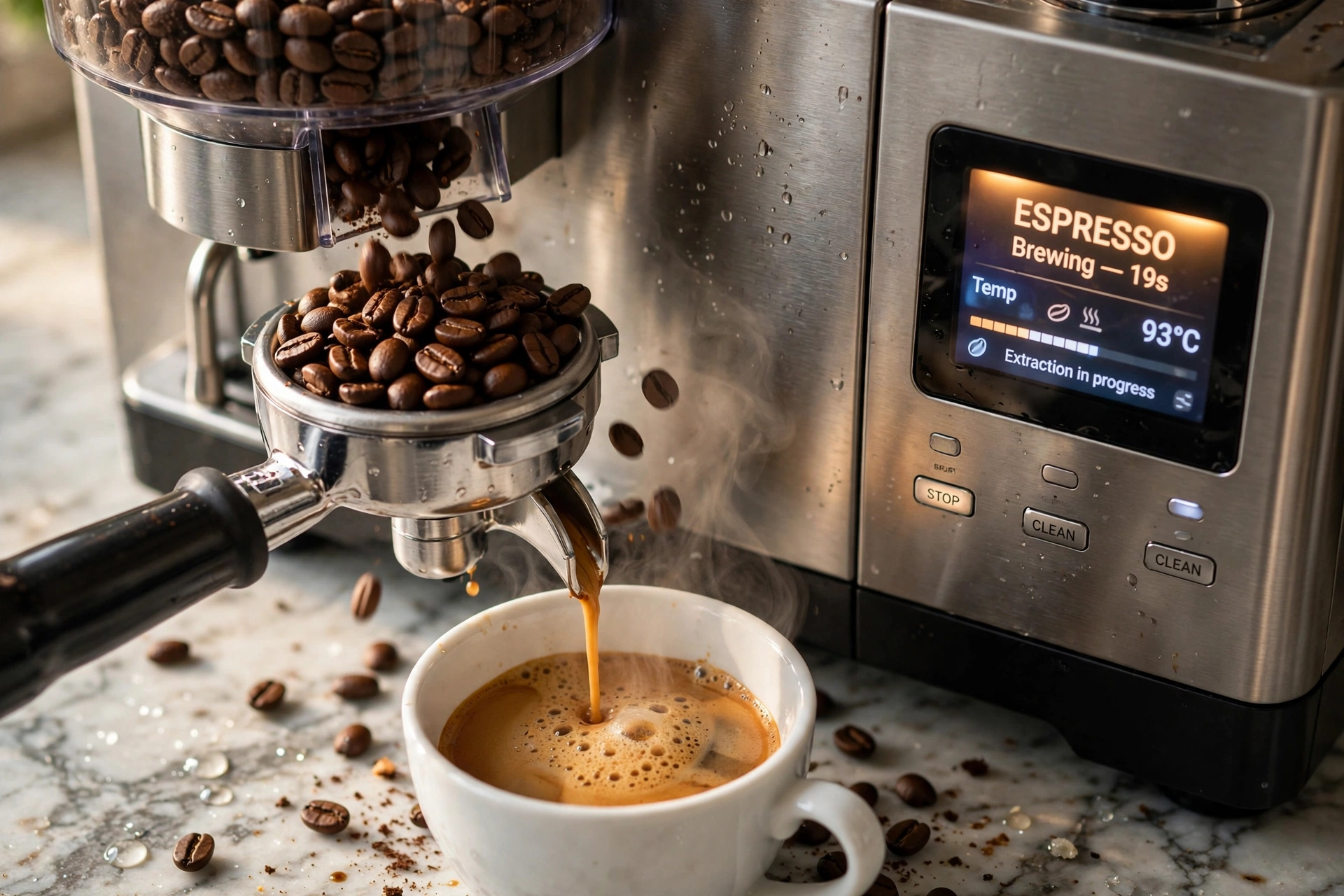 commercial coffee service bean cup machines work