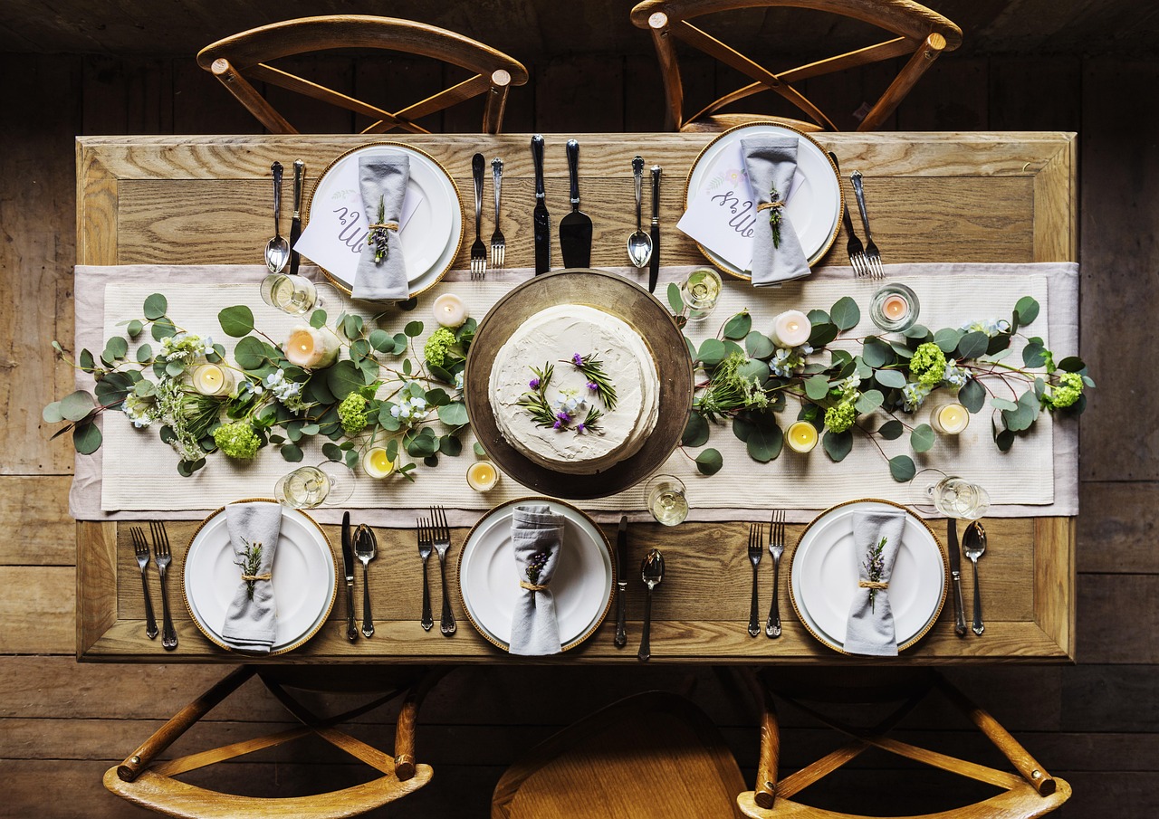 champagne, decoration, dining, dining table, dish, event, fancy, flower, lunch, flower background, meal, party, present, restaurant, beautiful flowers, seats, flower wallpaper, service, setting, silverware, supper, table, tableware, nature, wine, wooden table