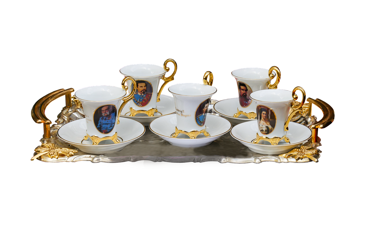 drink, coffee, tea, service, coffee service, tea service, tray, serve, old cups, porcelain, golden, isolated, tea, service, service, coffee service, coffee service, tea service, tea service, tray, tray, tray, tray, tray, serve, serve, serve, serve, golden