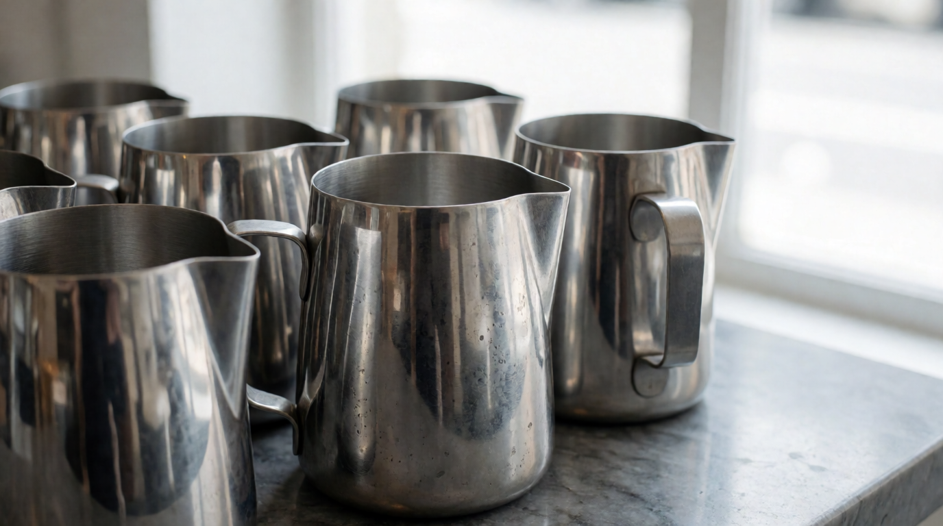 commercial coffee service milk frothing pitchers