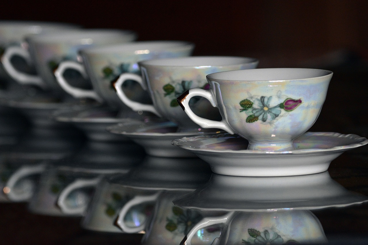 teacup, cup, plate, saucers, service, coffee, tea, drink, teapot, coffee cup, mug, tea cup, porcelain