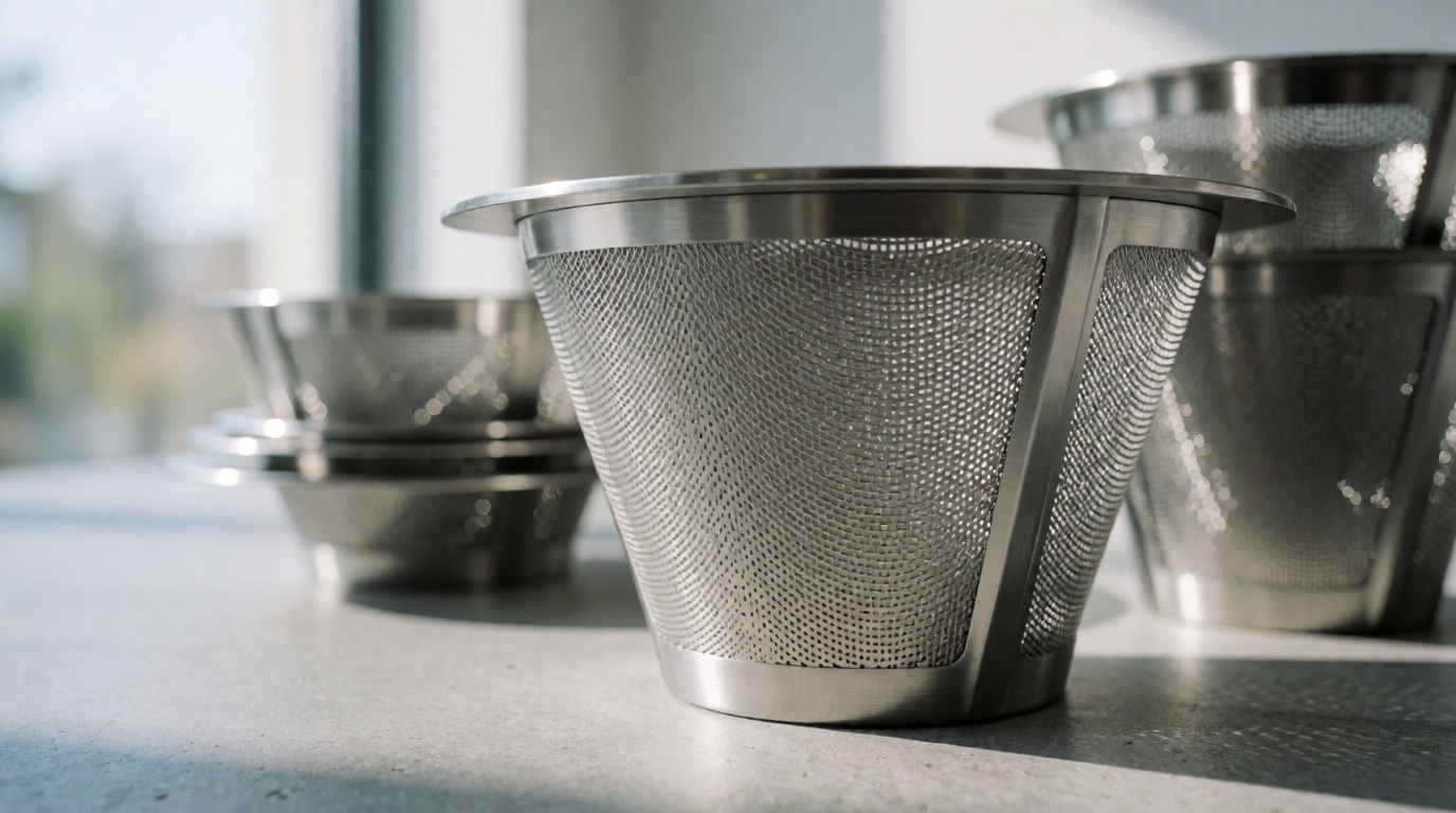 commercial coffee service stainless steel reusable filters