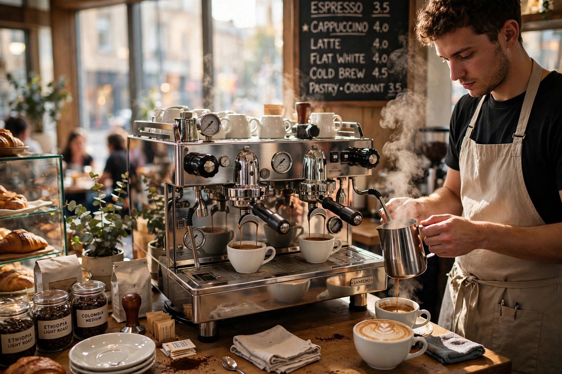 commercial coffee service step espresso machines