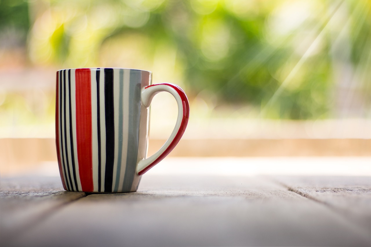 cup, coffee, vintage, drink, cafe, closeup, bokeh, striped, tea cup, coffee cup, tea