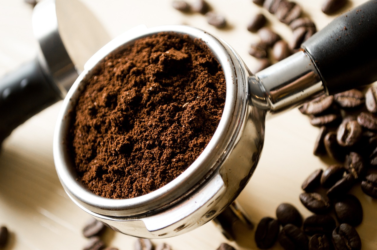 Wholesale coffee bags on warehouse shelves