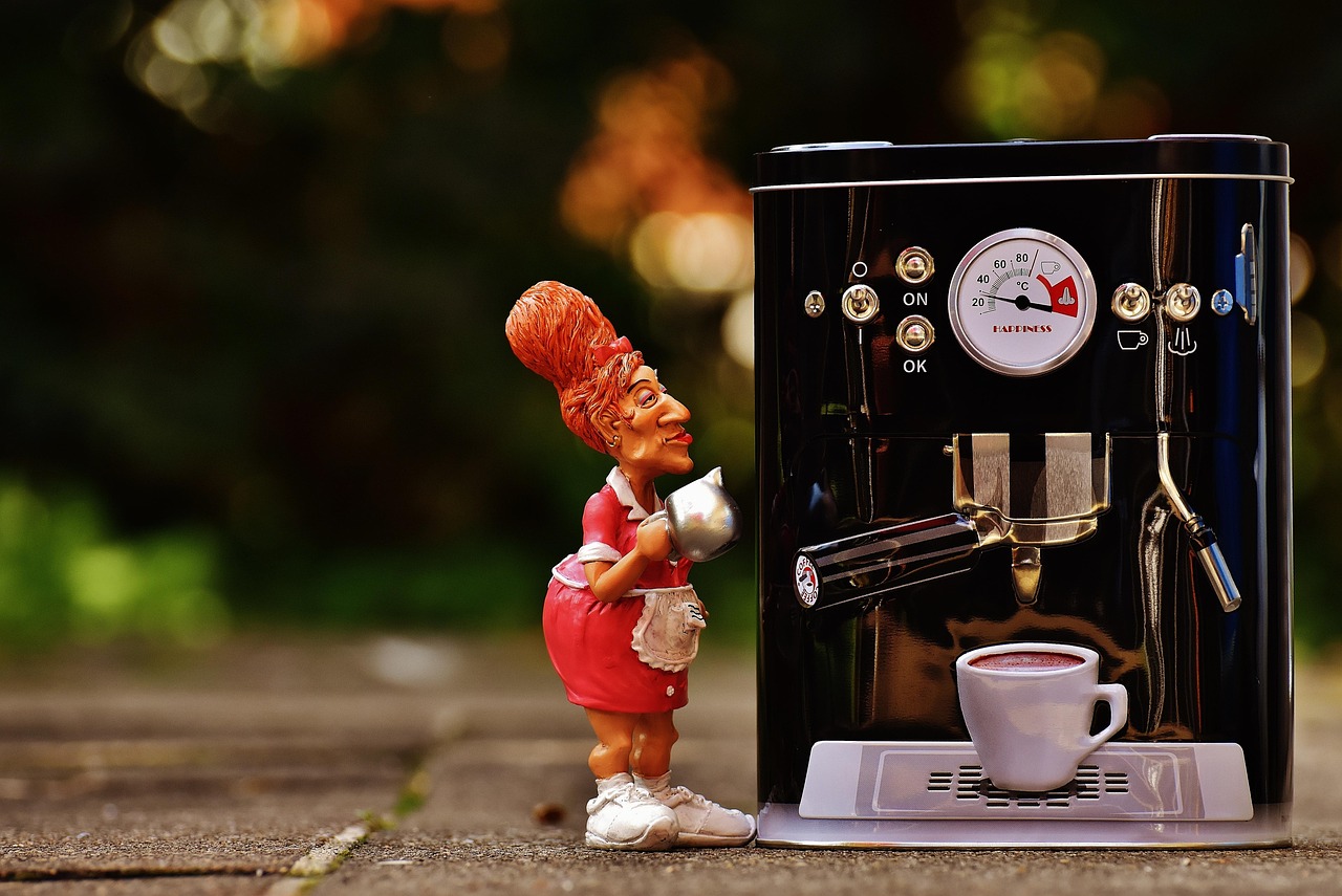 Commercial coffee machine in restaurant setting
