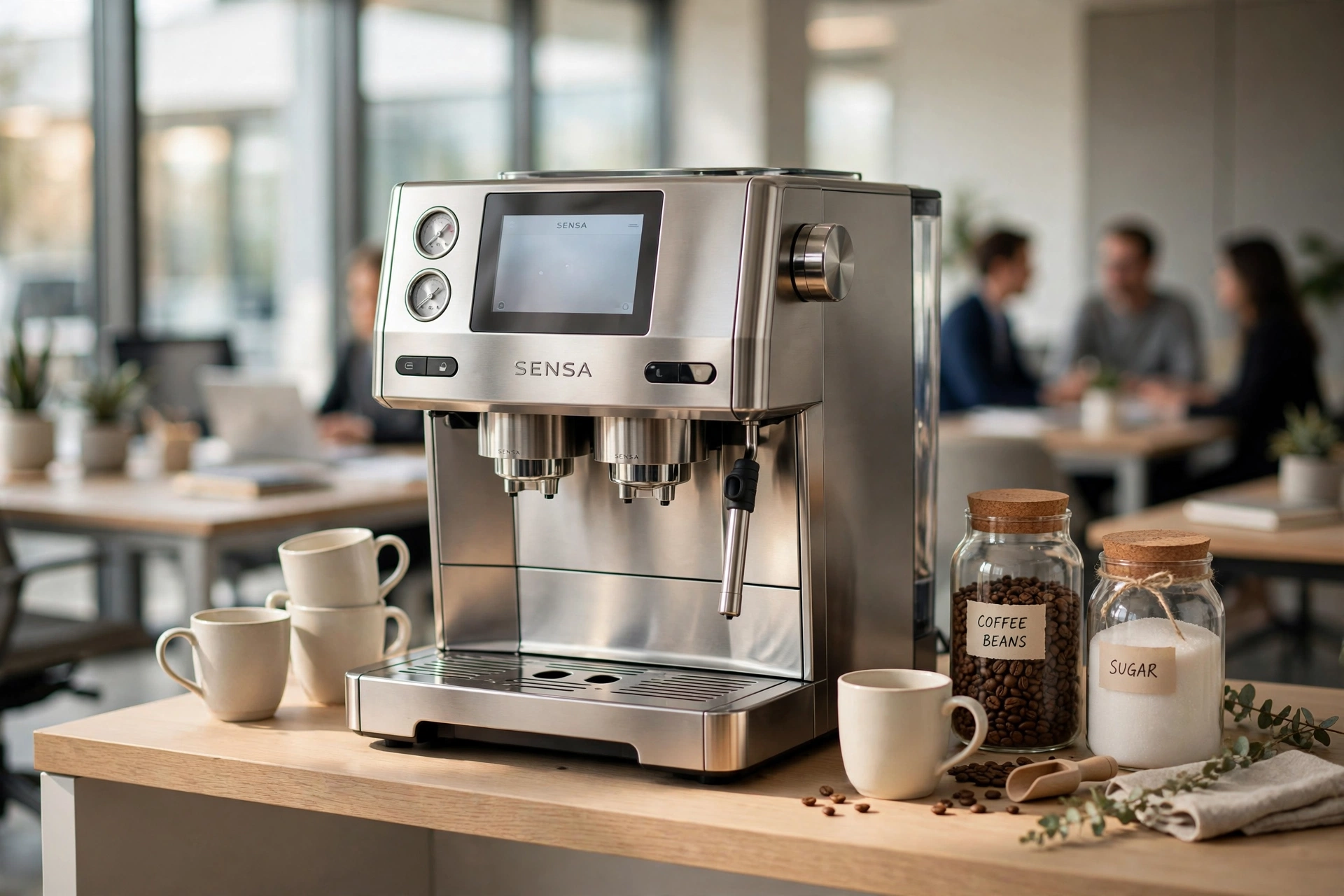 Professional Sensa coffee machine in a modern Greensboro office setting