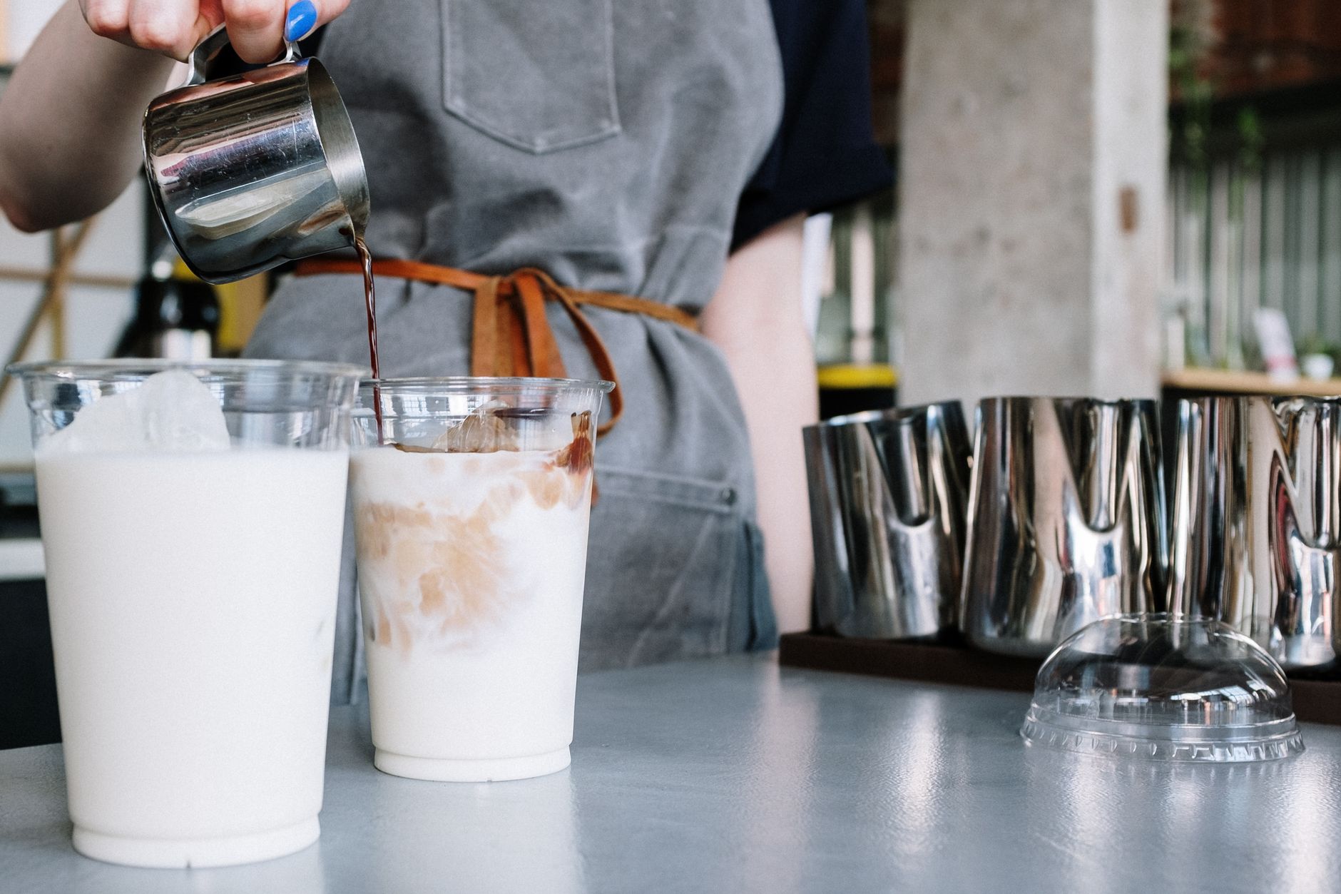 Busy café serving espresso drinks in Chesapeake