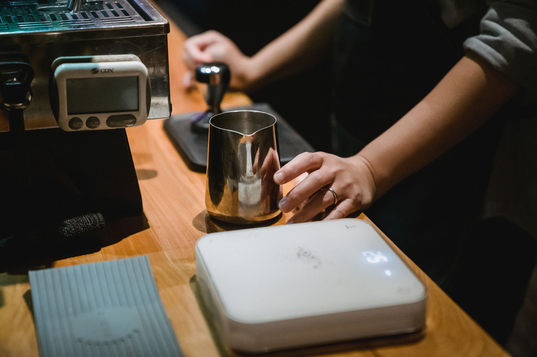 Hotel staff receiving professional coffee equipment training