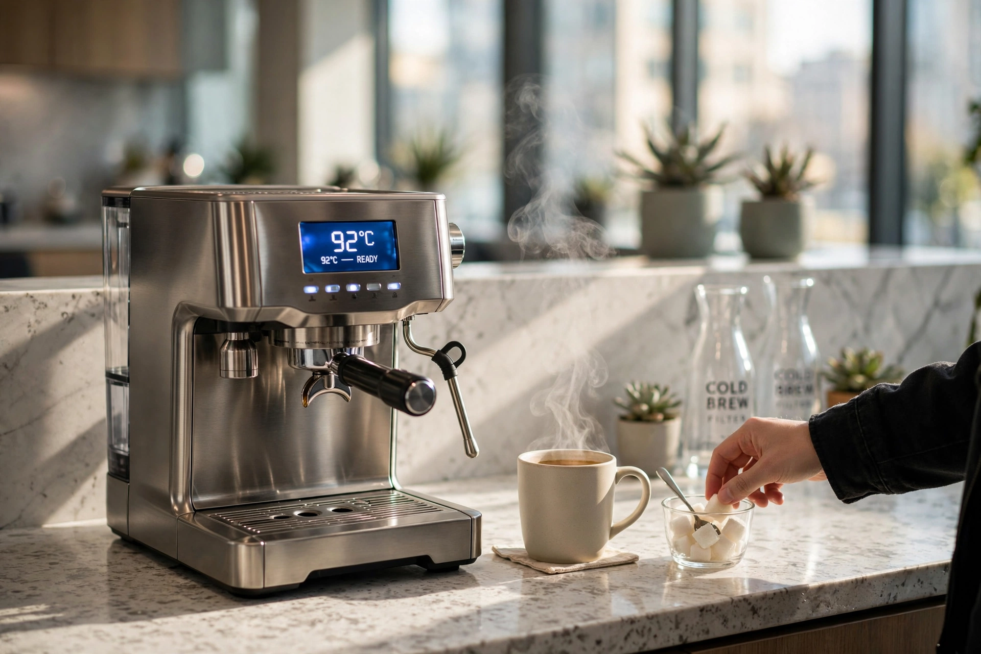 High-end automated coffee machine in a professional Columbia SC office setting
