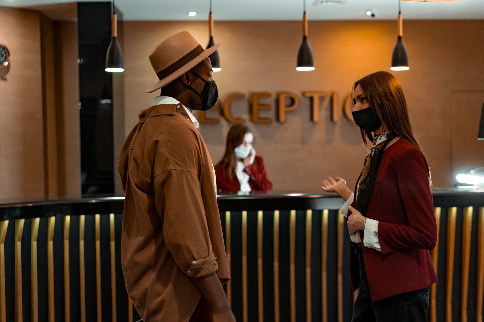 Modern coffee station in Indianapolis hotel lobby with SENSA machine and barista setup