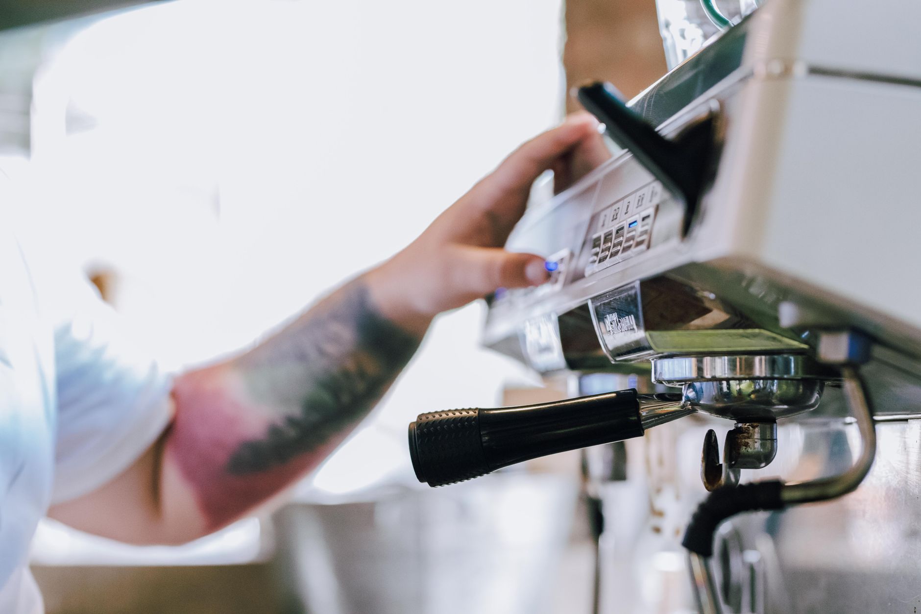 Close-up of proper milk steaming technique with SENSA commercial espresso machine