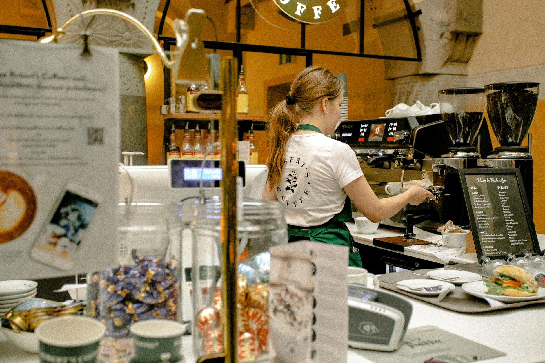 Busy Charleston SC restaurant with coffee service