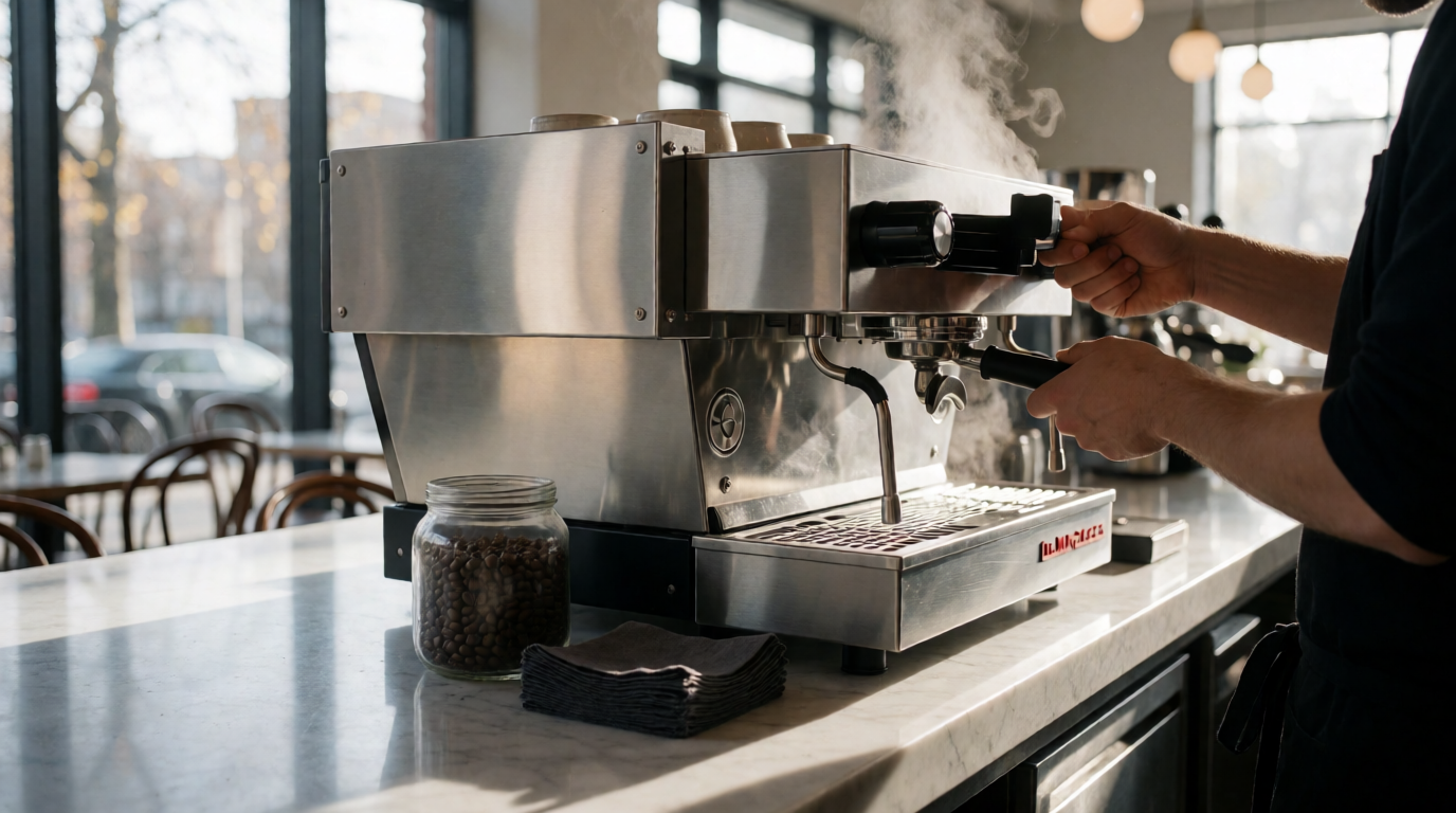 High-end espresso machine on a restaurant counter in Mount Pleasant