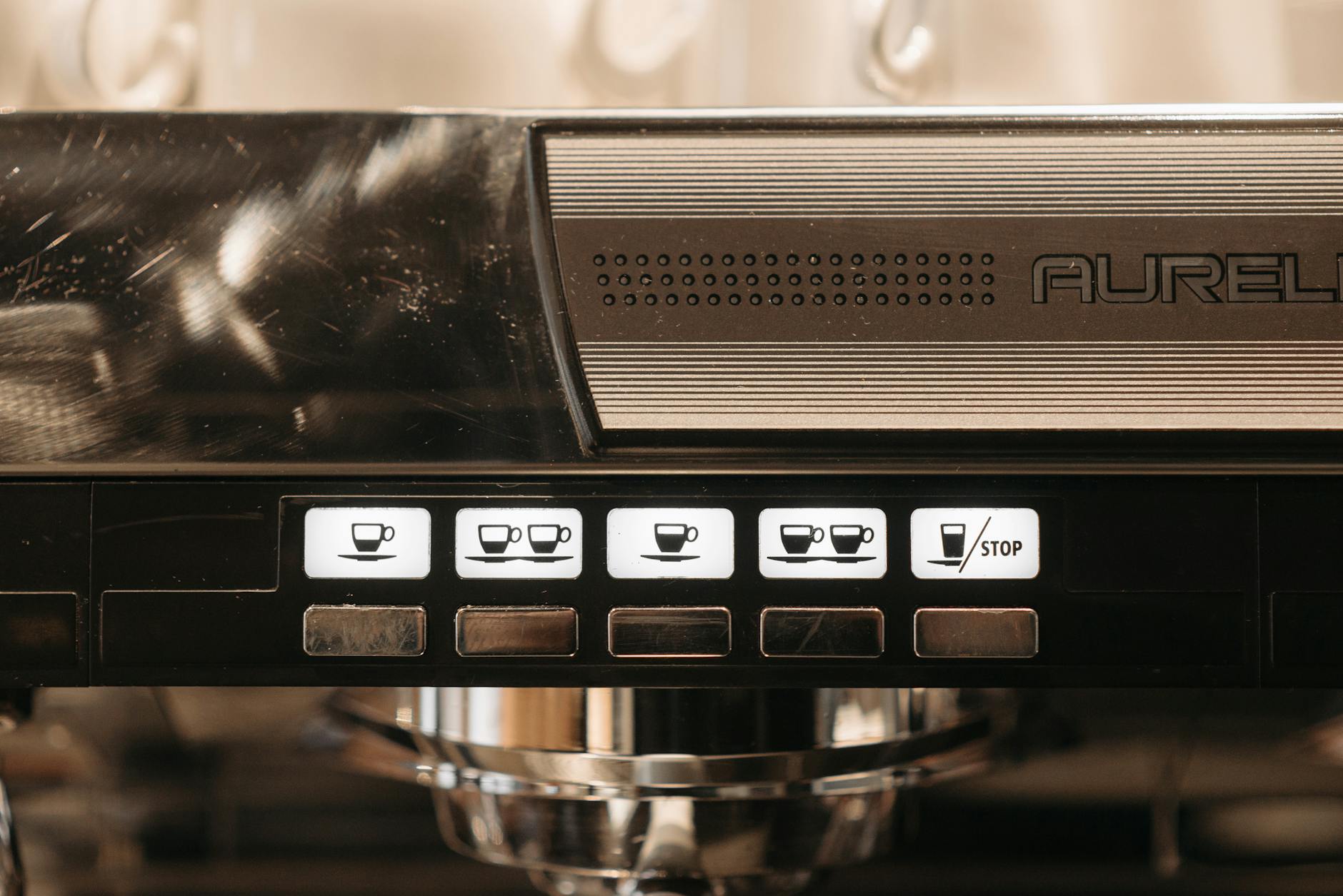 Modern coffee machine in hotel lobby in Norfolk VA