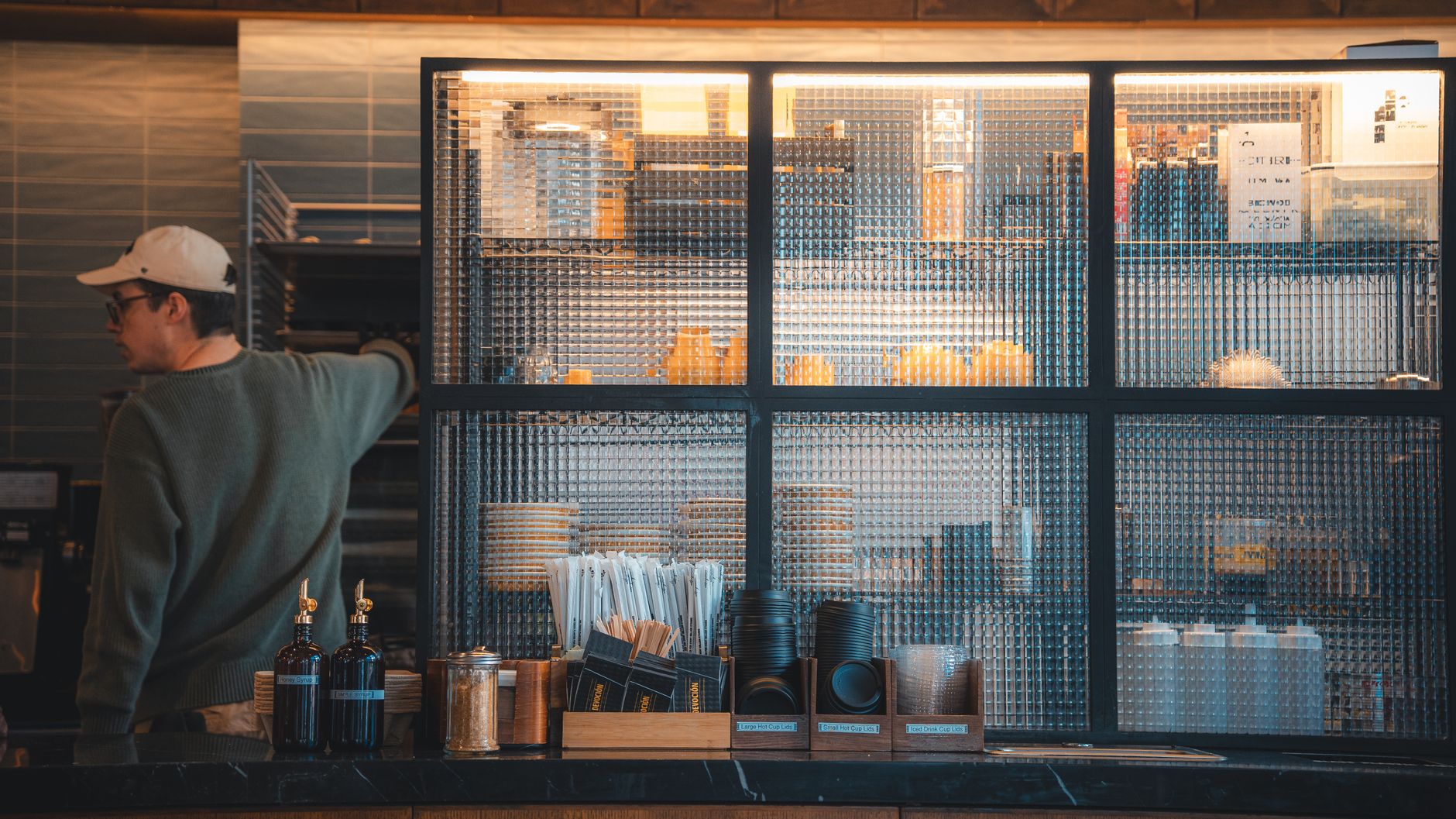 Modern coffee station in a Denver office with SENSA machine