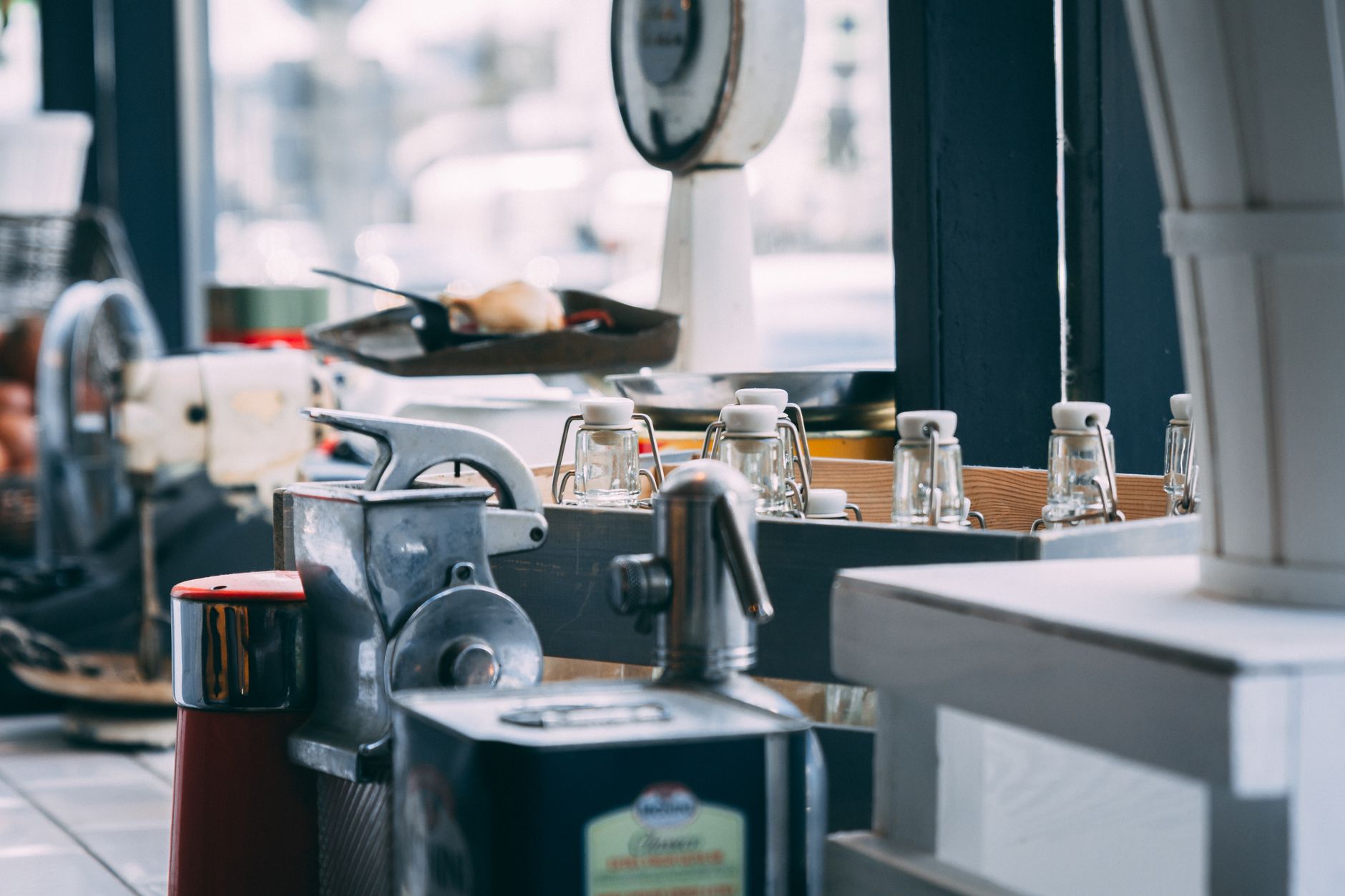 Modern restaurant barista station with premium coffee equipment