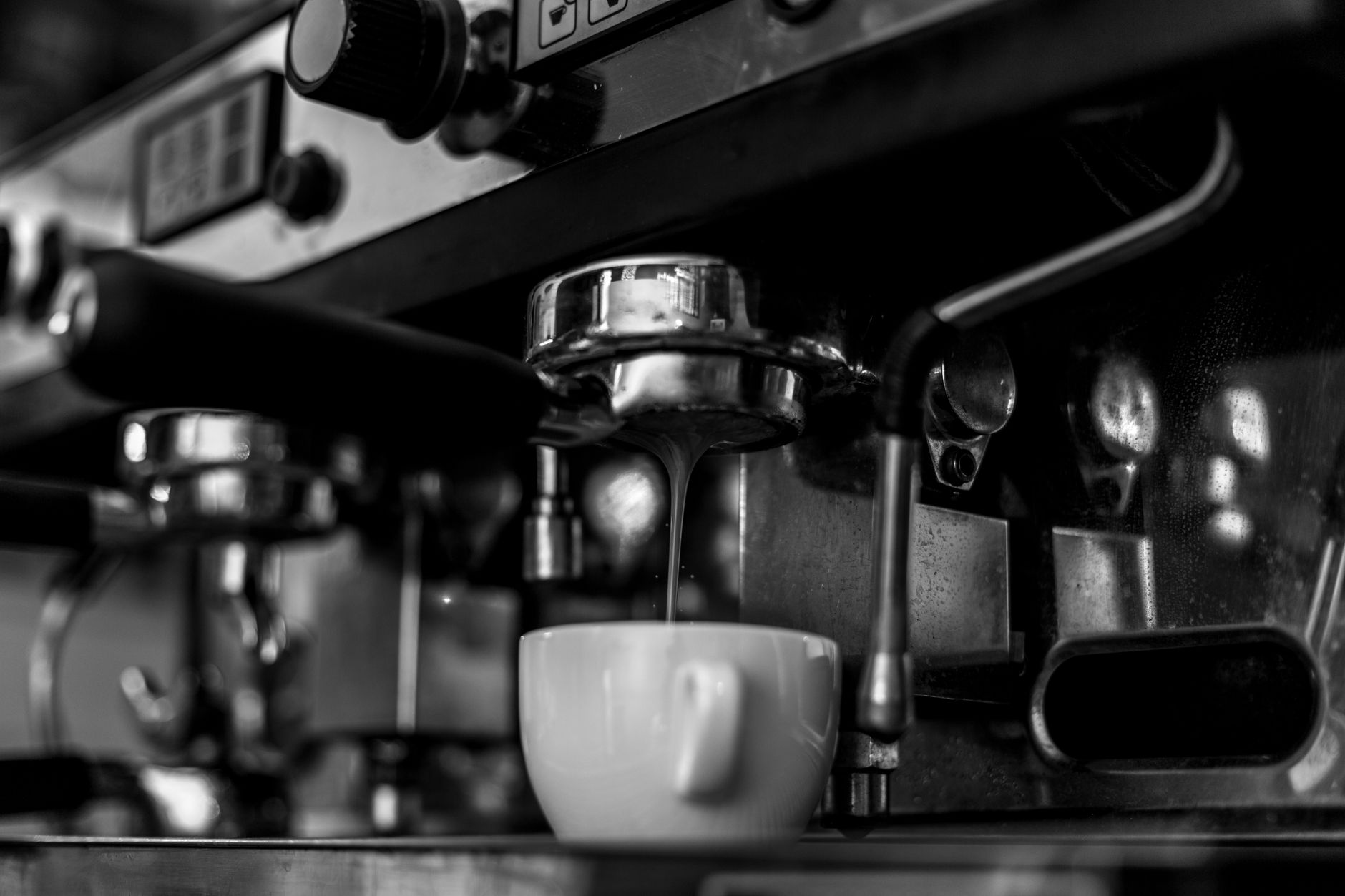 High-volume commercial coffee machine in busy restaurant setting