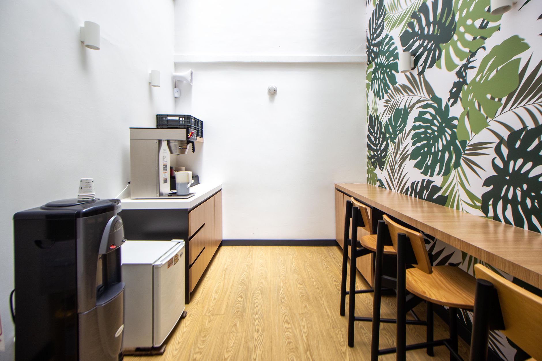 Modern office coffee station in a South Carolina workplace