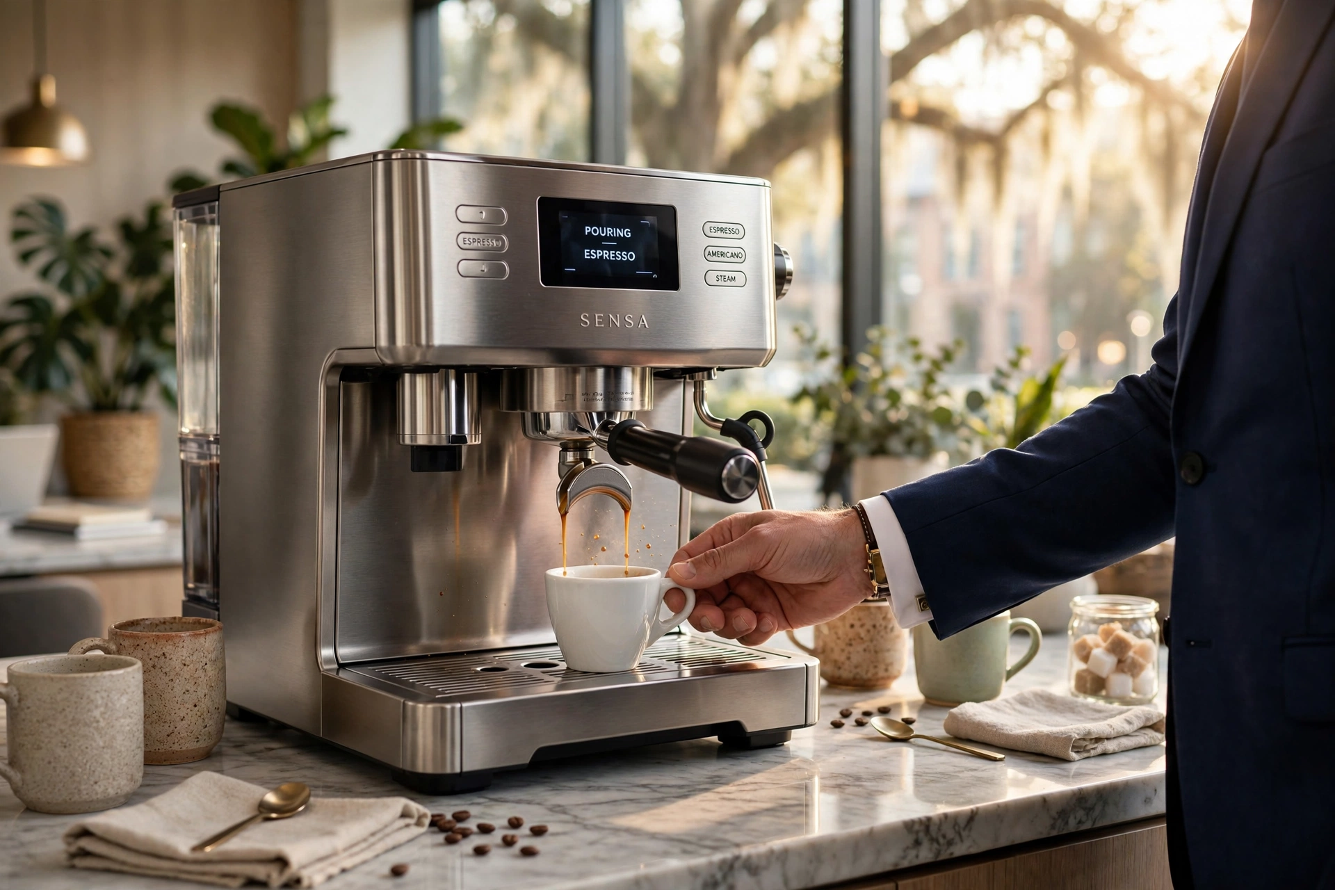 Premium Sensa coffee machine in a professional Savannah office setting