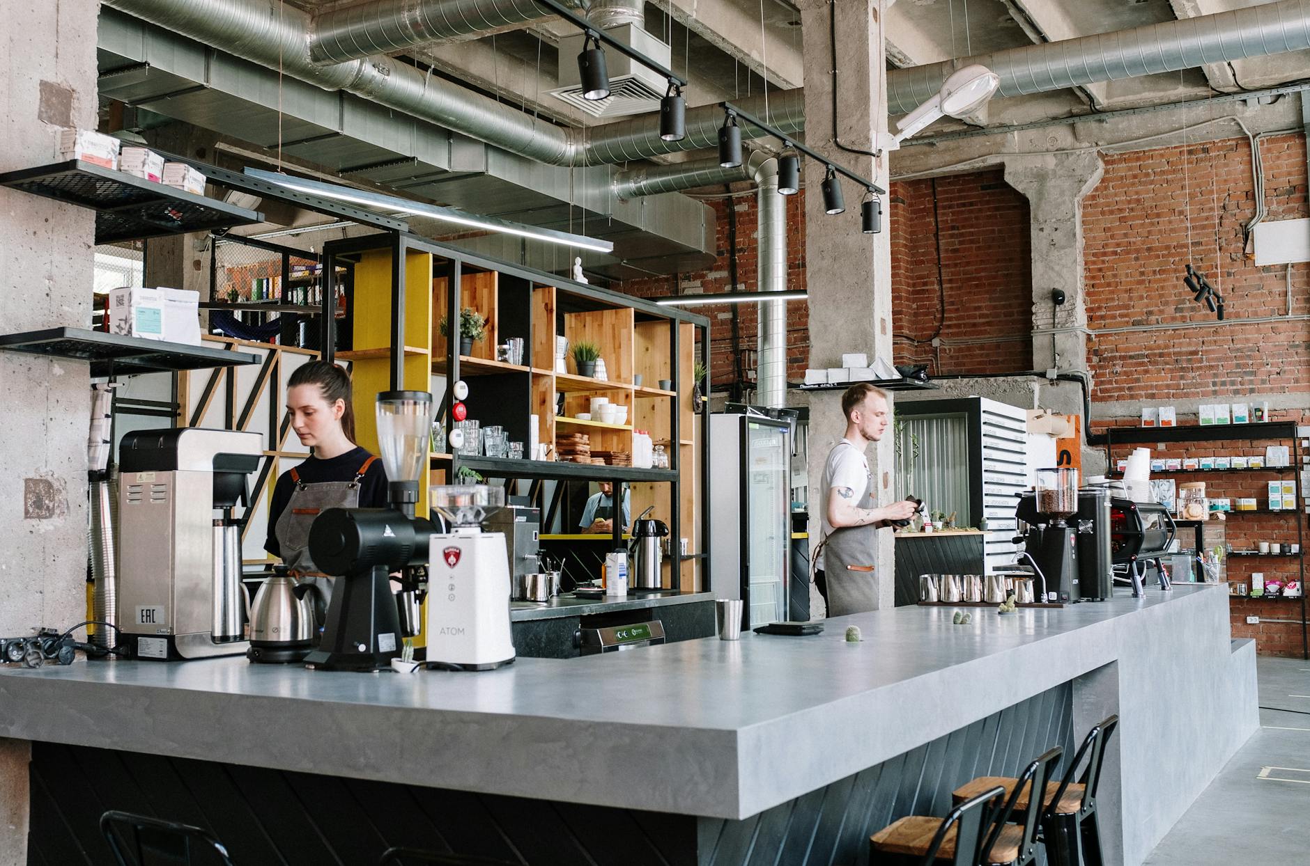 Busy coffee bar in San Diego hotel