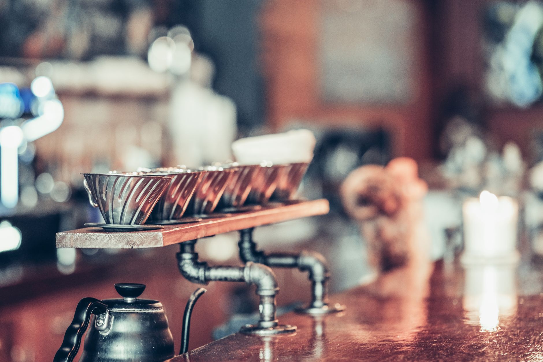 Premium hotel coffee service station with professional barista