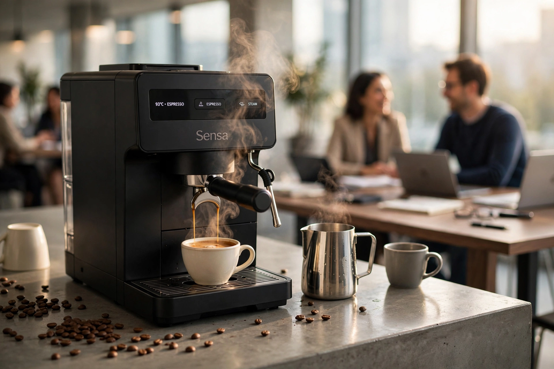 High-end Sensa coffee machine in a professional Richmond office setting
