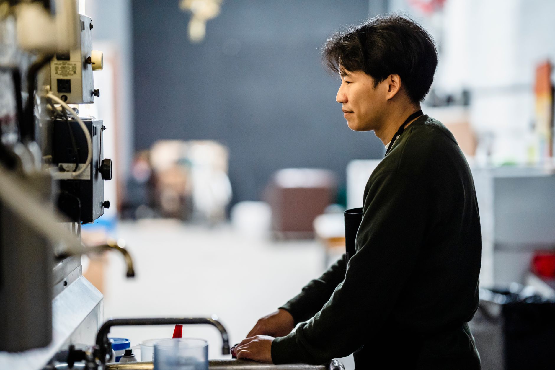 Advanced diagnostic tools analyzing commercial espresso machine performance in real-time