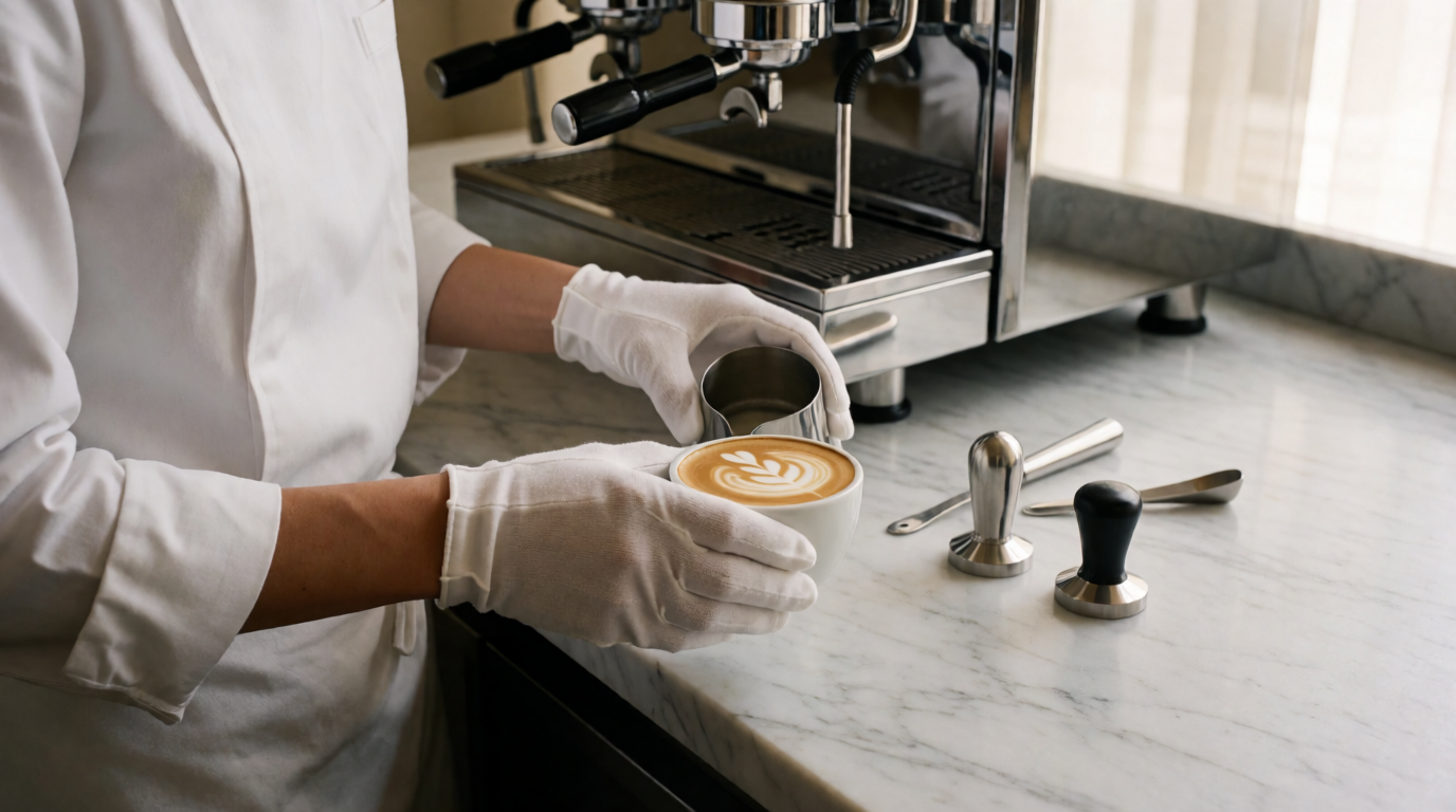 commercial coffee service white glove