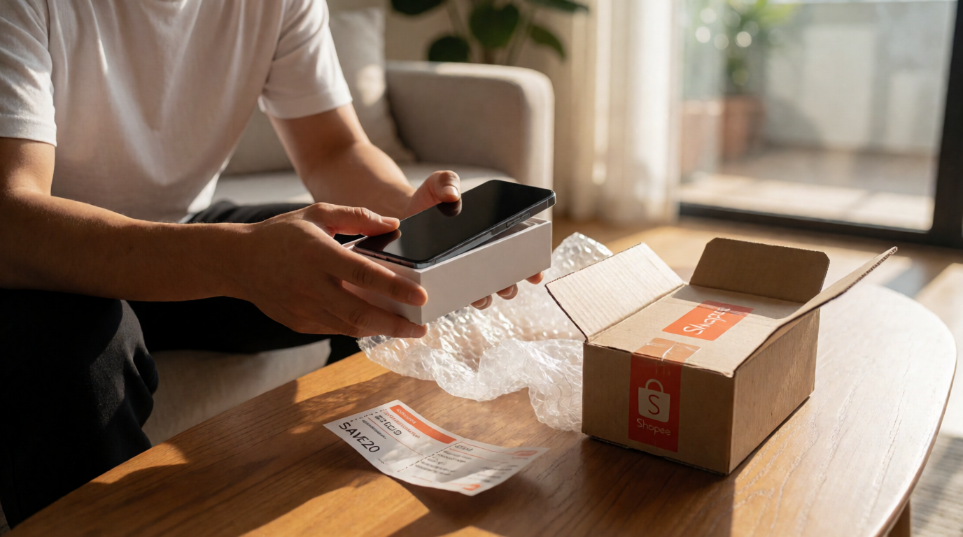 online shopping smartphone discount coupon delivery package